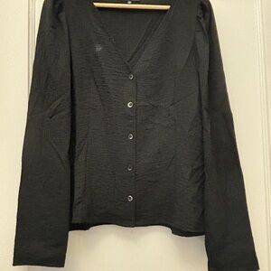 Madewell Black Fitted Long Sleeve Button Down Shirt